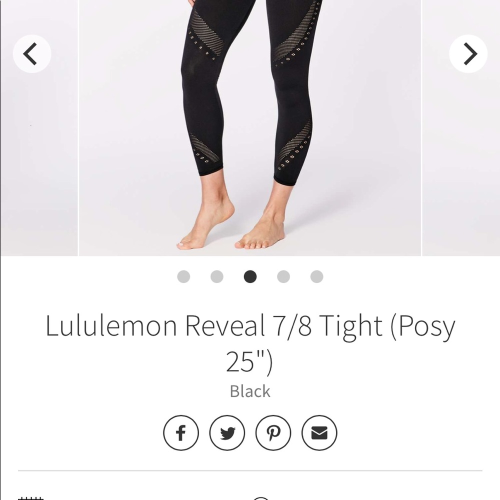 Lululemon 7/8 Reveal Black Tight Size 4